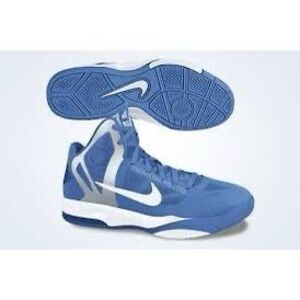 Nike Men's Size 13 Air Max Hyper Aggressor Basketball Shoe Light Blue White
